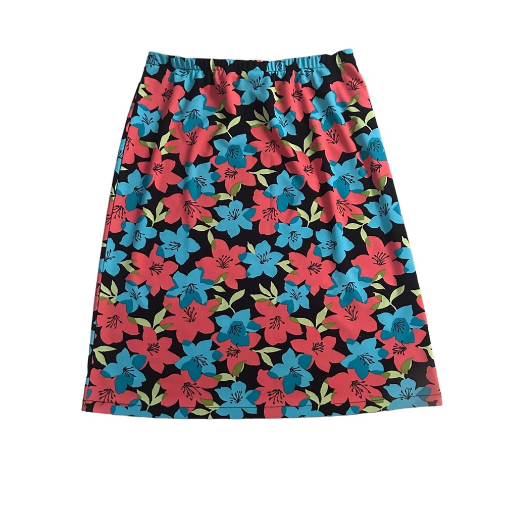 Floral Print SKIRT Women’s 8/10 Meg Allen Liz Claiborne, Stretch Elastic Waist